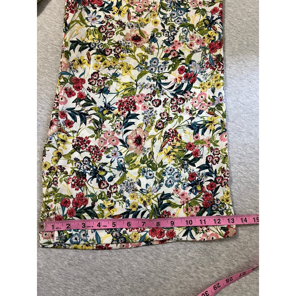 H&M Wide Leg Botanical Print Crop Pants - Size 14 - Picture 7 of 9